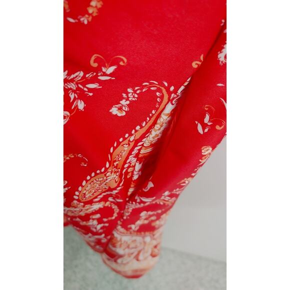 Anthony Richards House Lounge Dress Red Paisley Hawaiian MuMu Large - Picture 4 of 4